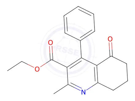 Chemical structure of ETHYL 2-METHYL-5-OXO-4-PHENYL-5,6,7,8-TETRAHYDRO-3-QUINOLINECARBOXYLATE