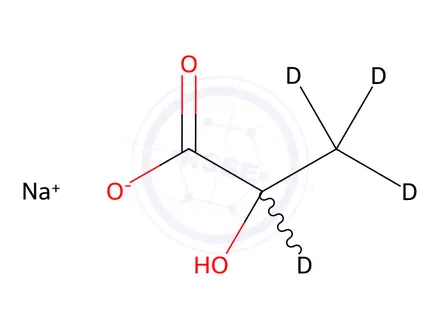 Chemical structure of Sodium DL-Lactate-2,3,3,3-d4