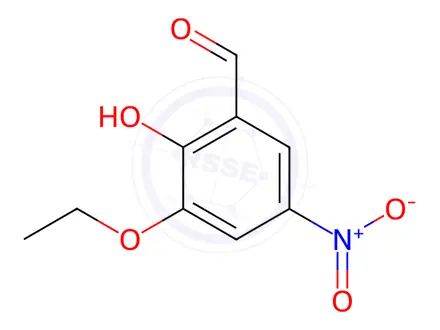 Chemical structure of Benzaldehyde, 3-ethoxy-2-hydroxy-5-nitro-(9CI)
