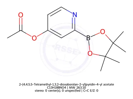 Chemical structure of 2-(4,4,5,5-Tetramethyl-1,3,2-dioxaborolan-2-yl)pyridin-4-yl acetate