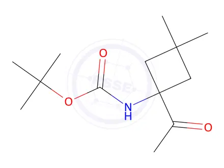 Chemical structure of Tert-butyl (1-acetyl-3,3-dimethylcyclobutyl)carbamate