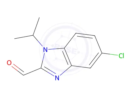 Chemical structure of 5-chloro-1-(propan-2-yl)-1H-1,3-benzodiazole-2-carbaldehyde
