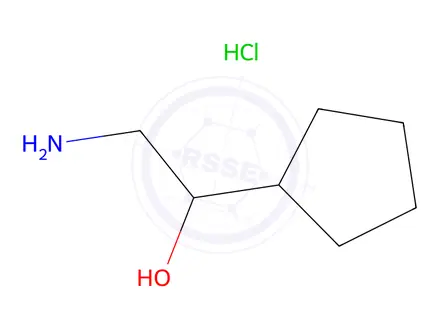 Chemical structure of 2-Amino-1-cyclopentylethan-1-ol hydrochloride