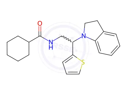 Chemical structure of N-(2-(Indolin-1-yl)-2-(thiophen-2-yl)ethyl)cyclohexanecarboxamide
