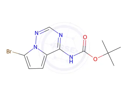 Chemical structure of Carbamic acid,N-(7-bromopyrrolo[2,1-f][1,2,4]triazin-4-yl)-,1,1-dimethylethyl ester