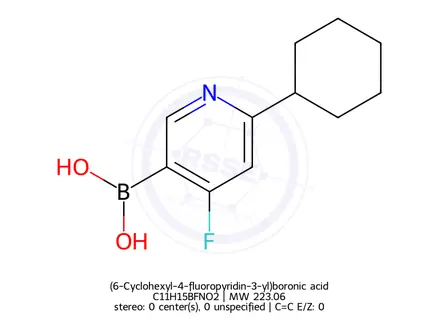 Chemical structure of (6-Cyclohexyl-4-fluoropyridin-3-yl)boronic acid