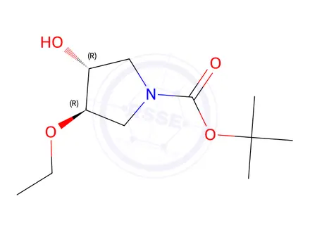 Chemical structure of tert-Butyl (3R,4R)-3-ethoxy-4-hydroxypyrrolidine-1-carboxylate