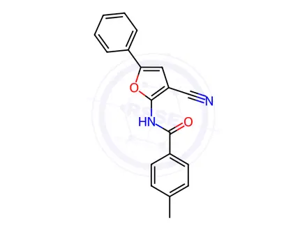 Chemical structure of N-(3-cyano-5-phenylfuran-2-yl)-4-methylbenzamide
