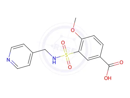 Chemical structure of 4-Methoxy-3-[(pyridin-4-ylmethyl)sulfamoyl]benzoic acid