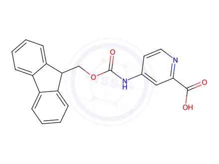 Chemical structure of 4-((((9H-Fluoren-9-yl)methoxy)carbonyl)amino)picolinic acid