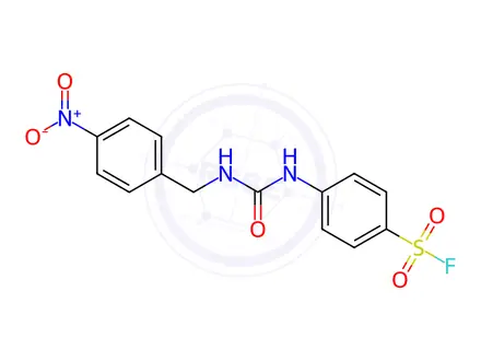 Chemical structure of 4-(3-(4-Nitrobenzyl)ureido)benzene-1-sulfonyl fluoride