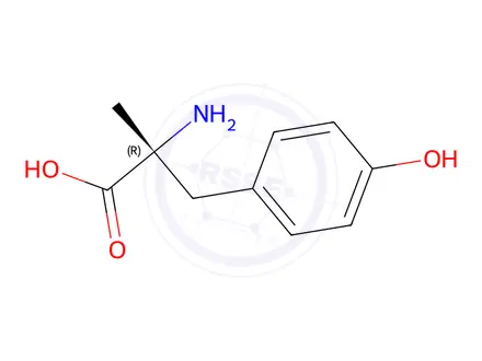 Chemical structure of D-alpha-Methyltyrosine