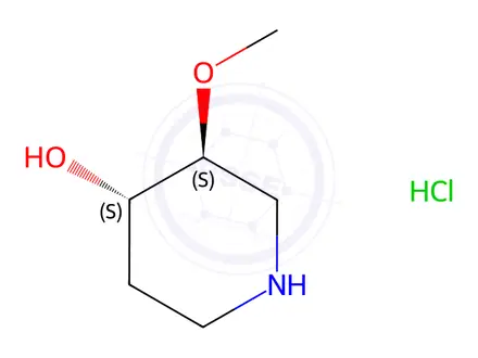 Chemical structure of (3S,4S)-3-methoxypiperidin-4-ol hydrochloride