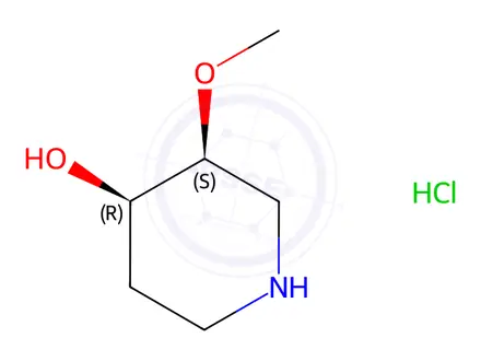Chemical structure of (3S,4R)-3-methoxypiperidin-4-ol hydrochloride