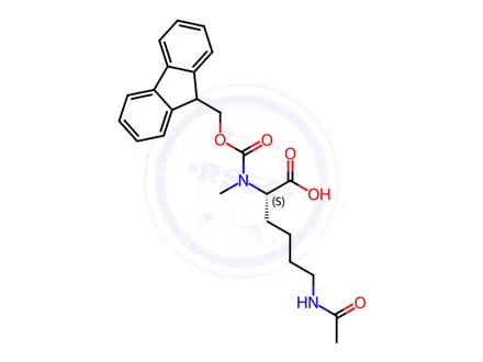 Chemical structure of Fmoc-N-Me-L-Lys(Ac)-OH