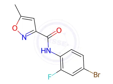 Chemical structure of N-(4-bromo-2-fluorophenyl)-5-methylisoxazole-3-carboxamide