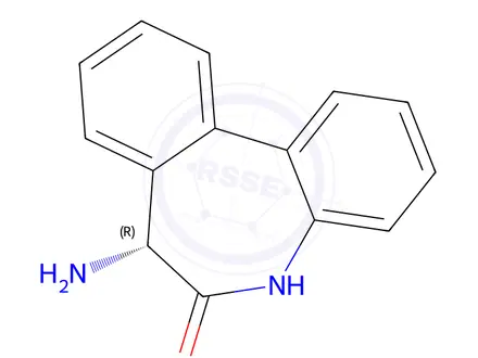 Chemical structure of (R)-7-amino-5,7-dihydro-6H-dibenzo[b,d]azepin-6-one