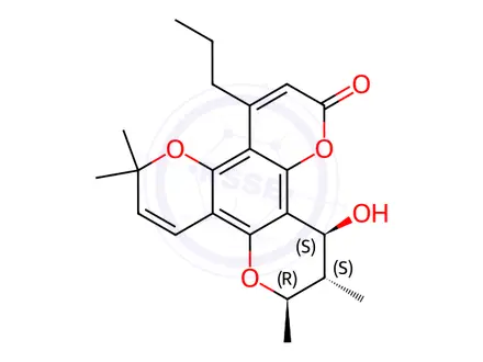 Chemical structure of (+)-Calanolide A