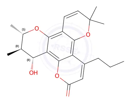 Chemical structure of (-)-Calanolide A