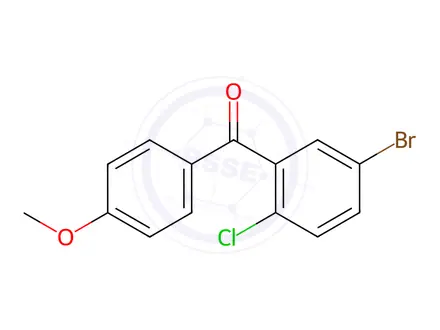 Chemical structure of (5-Bromo-2-chlorophenyl)(4-methoxyphenyl)methanone