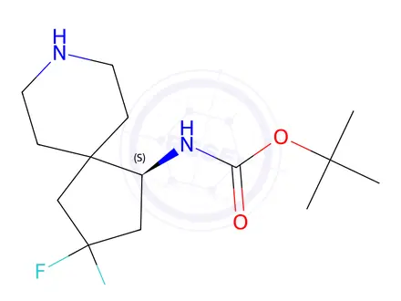 Chemical structure of tert-Butyl (S)-(3,3-difluoro-8-azaspiro[4.5]decan-1-yl)carbamate