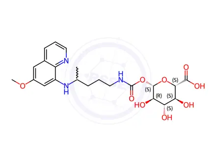 Chemical structure of Primaquinecarbamoyl-beta-D-glucuronide