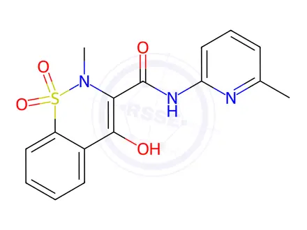 Chemical structure of N-(6-Methyl-2-pyridyl)-4-hydroxy-2-methyl-2H-1,2-benzothiazine-3-carboxamide 1,1-Dioxide