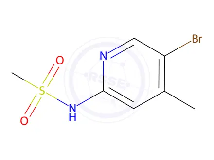Chemical structure of N-(5-bromo-4-methylpyridin-2-yl)methanesulfonamide