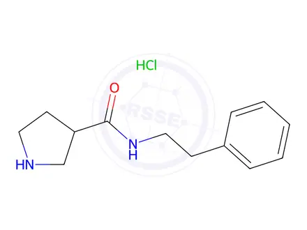 Chemical structure of Pyrrolidine-3-carboxylic acidphenethyl-amide hydrochloride