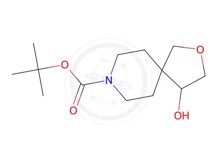 Chemical structure of tert-Butyl 4-hydroxy-2-oxa-8-azaspiro[4.5]decane-8-carboxylate