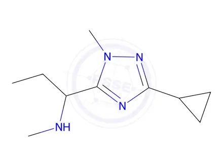Chemical structure of 1-(3-Cyclopropyl-1-methyl-1h-1,2,4-triazol-5-yl)-N-methylpropan-1-amine