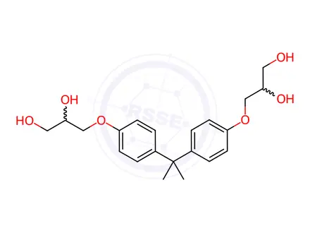 Chemical structure of Bisphenol A bis(2,3-dihydroxypropyl) ether