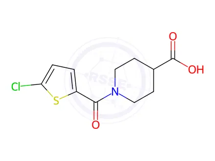 Chemical structure of 1-(5-Chlorothiophene-2-carbonyl)piperidine-4-carboxylic acid