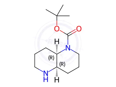Chemical structure of 1,5-Naphthyridine-1(2H)-carboxylic acid, octahydro-, 1,1-dimethylethyl ester, (4aR,8aR)-
