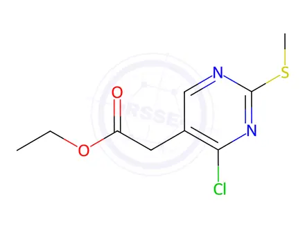 Chemical structure of Ethyl 2-(4-chloro-2-(methylthio)pyrimidin-5-yl)acetate (BSC)
