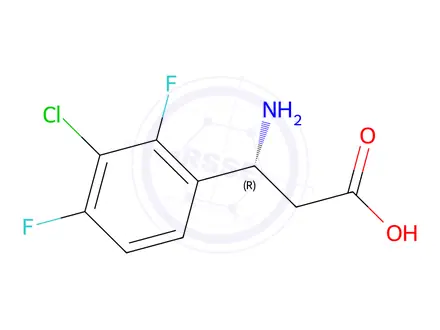 Chemical structure of (3R)-3-amino-3-(3-chloro-2,4-difluorophenyl)propanoic acid
