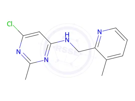 Chemical structure of 6-Chloro-2-methyl-N-((3-methylpyridin-2-yl)methyl)pyrimidin-4-amine