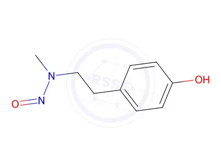 Chemical structure of N-(4-Hydroxyphenethyl)-N-methylnitrous Amide
