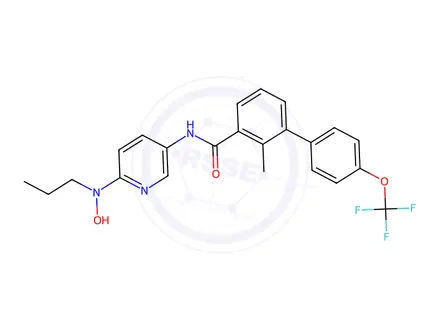 Chemical structure of N-(6-(hydroxy(propyl)amino)pyridin-3-yl)-2-methyl-4'-(trifluoromethoxy)-[1,1'-biphenyl]-3-carboxamide