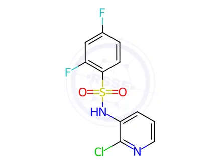 Chemical structure of N1-(2-chloro-3-pyridyl)-2,4-difluorobenzene-1-sulphonamide