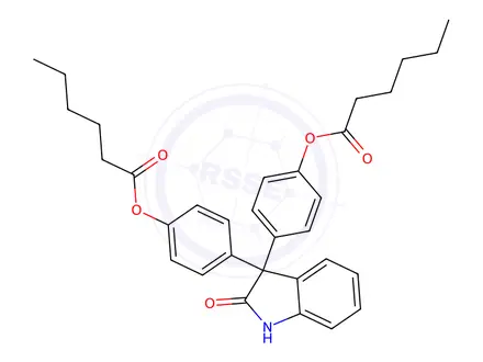 Chemical structure of Oxyphenisatin dihexylester