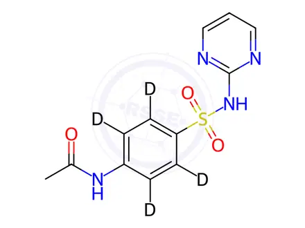 Chemical structure of Sulfadiazine Impurity 5-d4 (Sulfadiazine EP Impurity E-d4)
