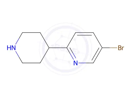 Chemical structure of 5-bromo-2-(piperidin-4-yl)pyridine