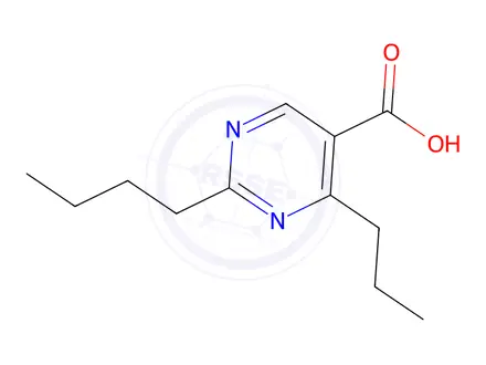 Chemical structure of 2-Butyl-4-propylpyrimidine-5-carboxylic acid
