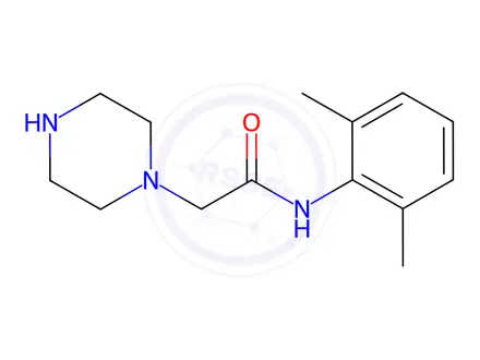 Chemical structure of N-(2,6-DiMethylphenyl)-2-piperazin-1-yl-acetaMide