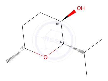 Chemical structure of 2H-Pyran-3-ol,tetrahydro-6-methyl-2-(1-methylethyl)-,(2alpha,3bta,6alpha)-(9CI)