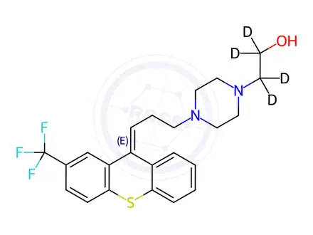 Chemical structure of (E/Z)-Flupentixol-d4 Dihydrochloride