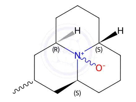 Chemical structure of (3aα,6aβ,9aα)-Dodecahydro-2β-methylpyrido[2,1,6-de]quinolizine 10-oxide