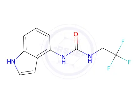 Chemical structure of 1-(1H-indol-4-yl)-3-(2,2,2-trifluoroethyl)urea