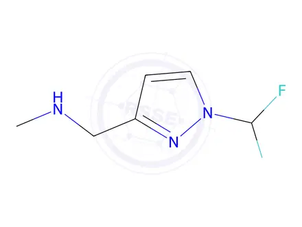 Chemical structure of 1-(1-(Difluoromethyl)-1h-pyrazol-3-yl)-N-methylmethanamine